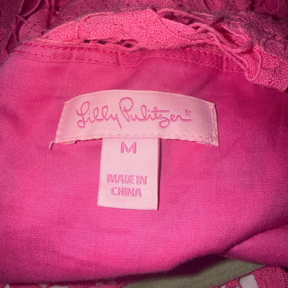 Lilly Pulitzer MarieKate GoToBatt Battenberg Lace Pink Med Classic Timeless $378 - Picture 11 of 14
